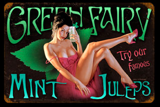 Mint Julep - Vintage Tin Sign - Large, Greg Hildebrandt