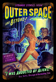 Alien Abduction - Vintage Tin Sign - Large, Greg Hildebrandt