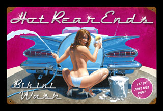 Hot Rear Ends - Vintage Tin Sign, Greg Hildebrandt