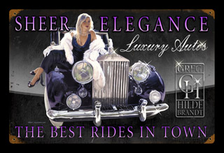 Sheer Elegance - Vintage Tin Sign - Large, Greg Hildebrandt