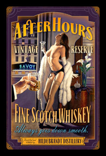 After Hours - Vintage Tin Sign - Large, Greg Hildebrandt
