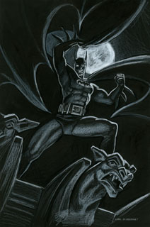 Batman Gargoyle - Black Board, Greg Hildebrandt
