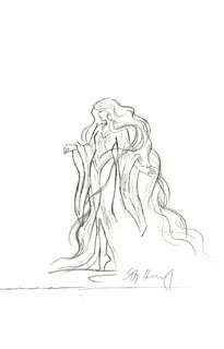 TSO stained glass tshirt sketch #2, Greg Hildebrandt