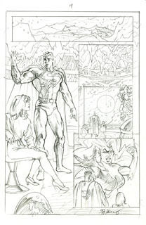 Superman Last Goddess of Krypton final sketch p19, Greg Hildebrandt