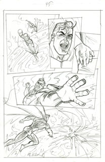Superman Last Goddess of Krypton final sketch p45, Greg Hildebrandt