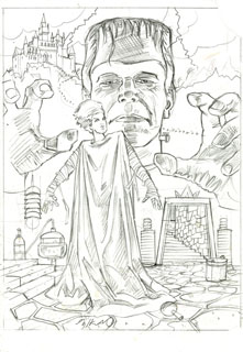 Frankenstein sketch, Greg Hildebrandt