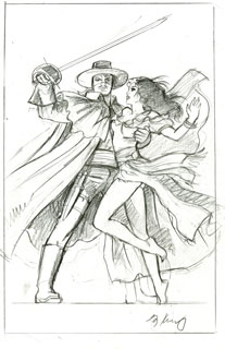 Zorro sketch, Greg Hildebrandt