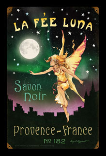 La Fee Luna - Vintage Tin Sign, Gary Lippincott