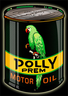 Polly Oil PS052- Vintage Tin Sign - Shaped, PTS