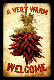 Welcome Chillies FAB012- Vintage Tin Sign, PTS