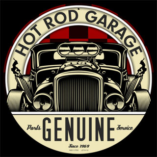 Genuine Hot Rod LETH112- Vintage Tin Sign - Round, PTS
