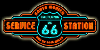 Santa Monica Service Station PS055- Vintage Tin Sign - Shaped, PTS