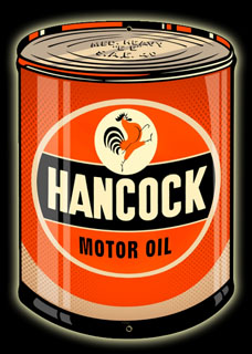Hancock Oil PS062- Vintage Tin Sign - Shaped, PTS