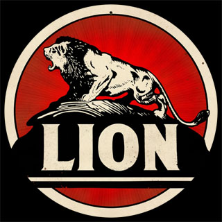 Lion Gasoline PTS106- Vintage Tin Sign - Round, PTS