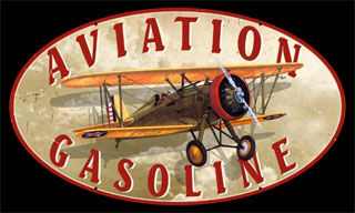 Aviation Gasoline OS001- Vintage Tin Sign - Round, PTS