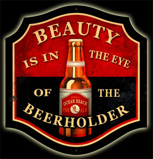 Beauty Beer Holder PS035- Vintage Tin Sign - Shaped, PTS