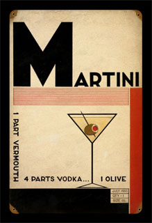 Deco Martini PTS148- Vintage Tin Sign, PTS