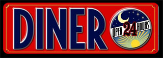 Diner 24 Hours RPC141- Vintage Tin Sign, PTS