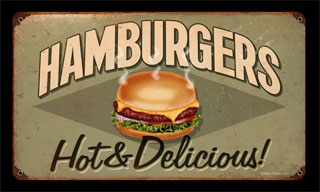 Hamburgers RPC161- Vintage Tin Sign, PTS