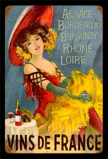 Wines of France V832- Vintage Tin Sign, PTS