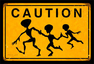 Alien Crossing MLK010- Vintage Tin Sign, PTS