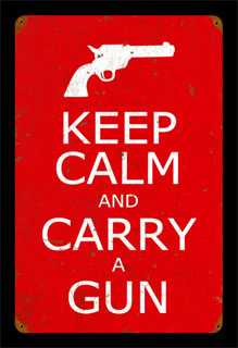 Keep Calm and Carry a Gun PTS016- Vintage Tin Sign, PTS