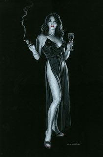 Sexy in Silk - Black Board, Greg Hildebrandt