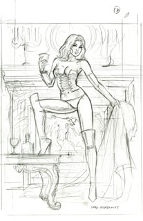 White Queen Commission sketch 2, Greg Hildebrandt