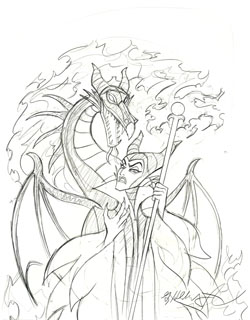 Maleficent sketch, Greg Hildebrandt