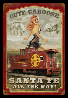 Sante Fe Caboose HA018- Vintage Tin Sign, PTS