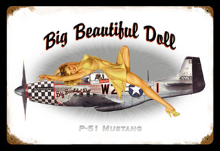 P-51 Pin Up V266- Vintage Tin Sign, PTS