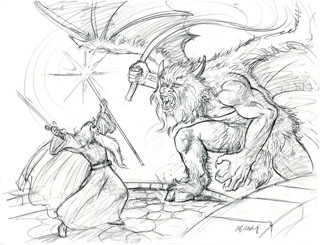 Gandlaf Versus the Balrog, Greg Hildebrandt