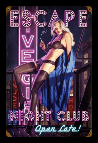 Escape - Vintage Tin Sign - Large, Greg Hildebrandt