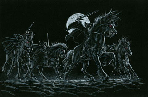The Black Riders Black Board - Giclee, Greg Hildebrandt