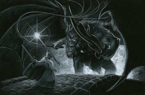 The Mines of Moria Black Board - Giclee, Greg Hildebrandt