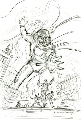 Spectre Cover Sketch #2, Greg Hildebrandt