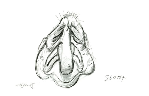 Sloth sketch, Greg Hildebrandt