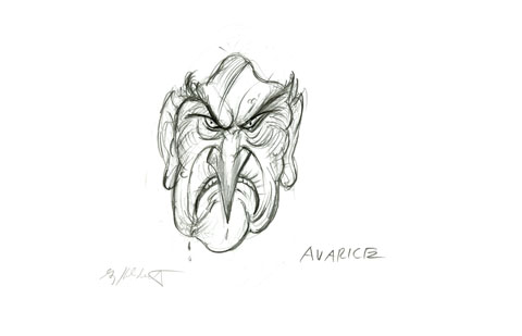 Avarice sketch, Greg Hildebrandt
