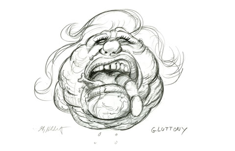 Gluttony sketch, Greg Hildebrandt