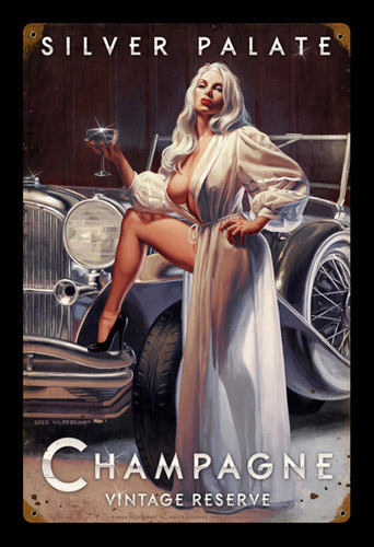 Champagne Taste - Vintage Sign - Large, Greg Hildebrandt