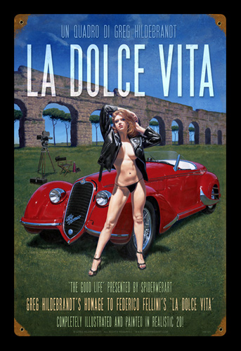La Dolce Vita - Vintage Tin Sign - Large, Greg Hildebrandt