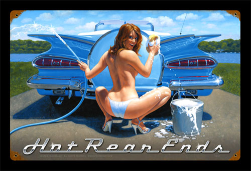 Hot Rear Ends - Vintage Tin Sign, Greg Hildebrandt
