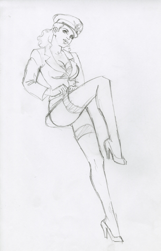 Give a lady a lift? - Sketch #2, Greg Hildebrandt