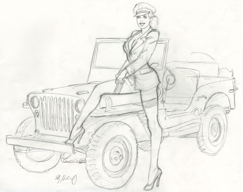 Give a Lady a Lift? - Sketch #6, Greg Hildebrandt