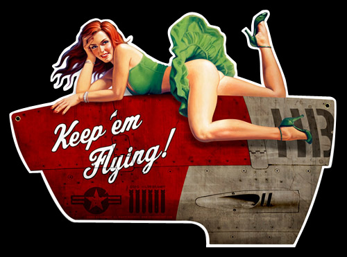 Naked Fanny - Vintage Tin Sign - Shaped - Large, Greg Hildebrandt