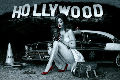 Hey Kitty, Kitty - Black Board - Photo Print - Large, Greg Hildebrandt