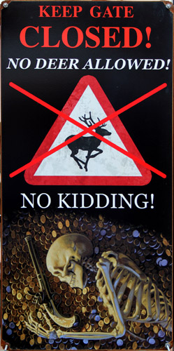 Close the Gate! - Vintage Tin Sign, Greg Hildebrandt