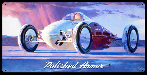 Polished Armor - Vintage Tin Sign, Tom Fritz