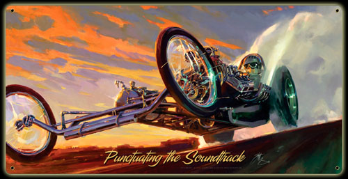 Puncuating the Soundtrack - Vintage Tin Sign - Large, Tom Fritz