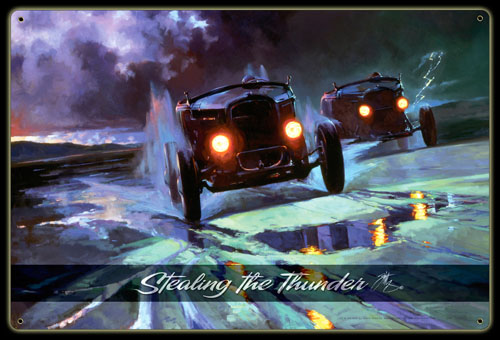 Stealing the Thunder - Vintage Tin Sign, Tom Fritz